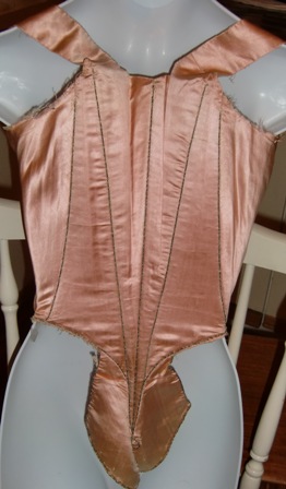 xxM346M Rare 18th Century 1780-1790 Pink Satin Corselet